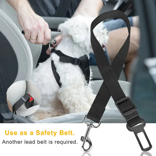 2-Pack Adjustable Pet Seat Belt Leash β Dog & Cat Safety Harness for Car Travel