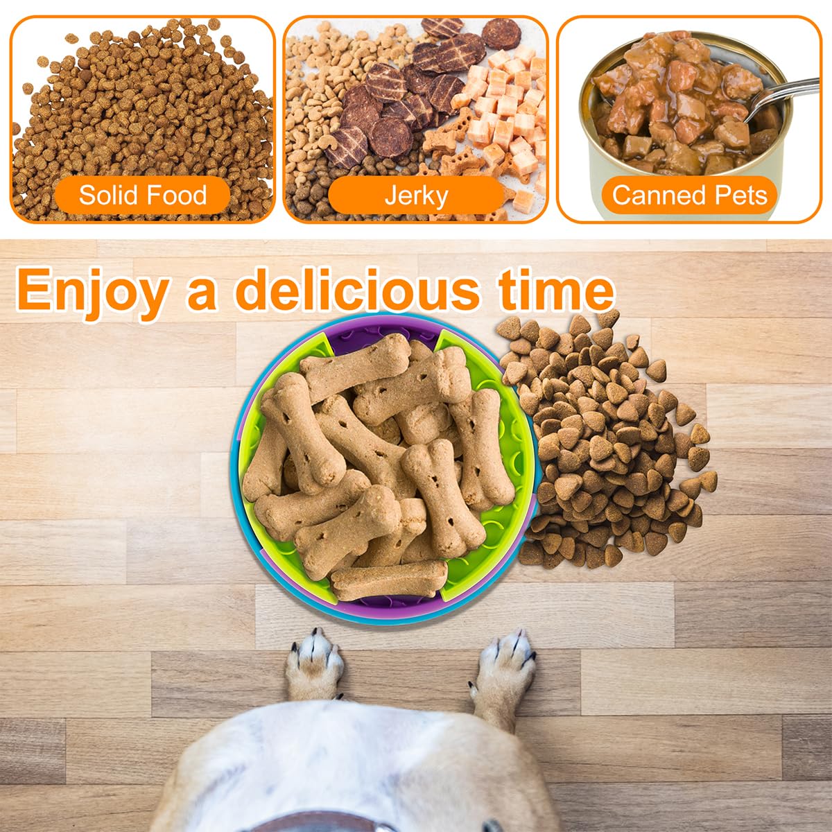 3-in-1 Slow Feeder Bowl for Dogs – Anti-Choking Puzzle Feeder & Lick Mat