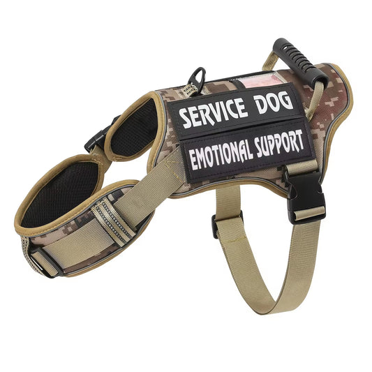 Service Dog Harness – Adjustable No-Pull Reflective Vest with Handle for Easy Walking