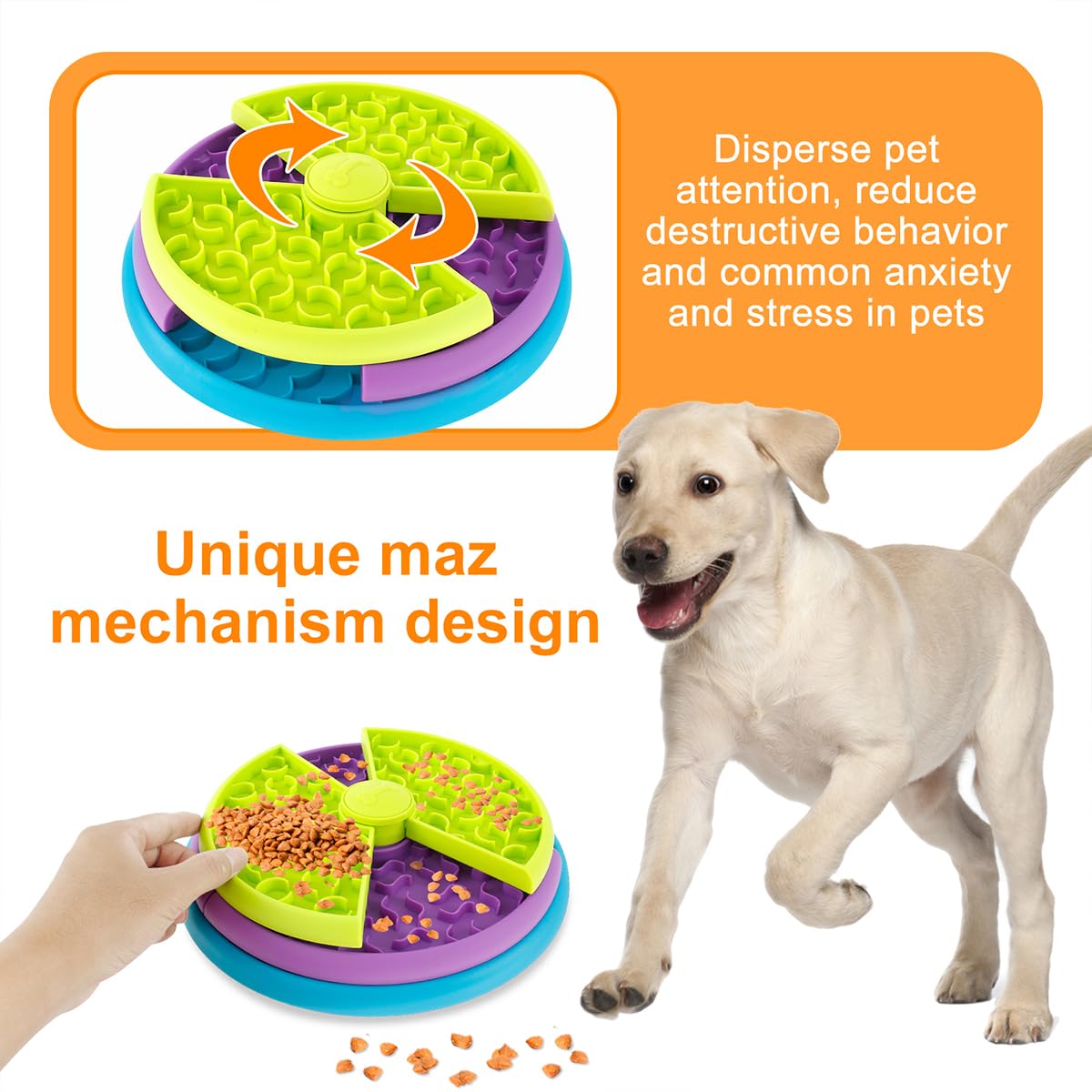 3-in-1 Slow Feeder Bowl for Dogs – Anti-Choking Puzzle Feeder & Lick Mat