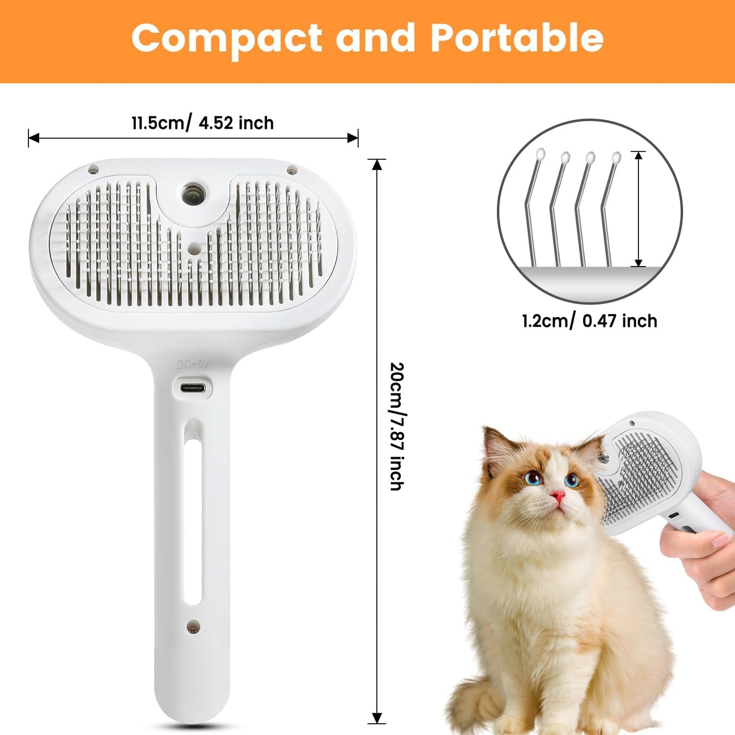 3-in-1 Pet Steam Brush – Hair Removal & Grooming Comb with Water Spray for Cats & Dogs