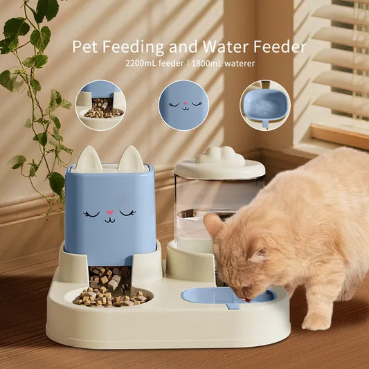 Automatic Pet Feeder & Water Fountain Set