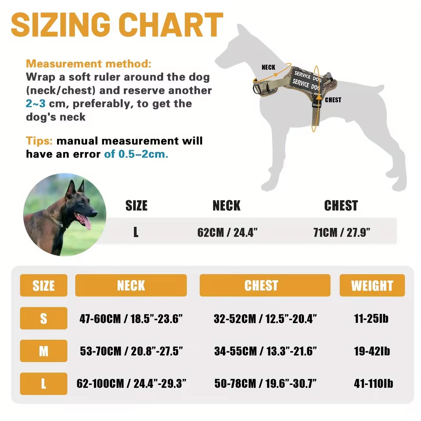 Service Dog Harness – Adjustable No-Pull Reflective Vest with Handle for Easy Walking