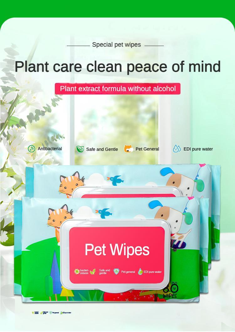 Dog & Cat Wet Wipes – Fragrance-Free, Plant-Based, Hypoallergenic Cleansing Wipes for Paws, Ears, Fur & Butt