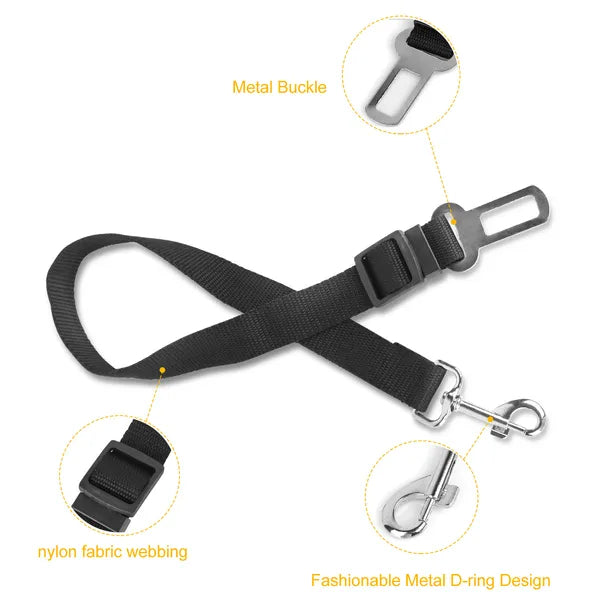 2-Pack Adjustable Pet Seat Belt Leash – Dog & Cat Safety Harness for Car Travel
