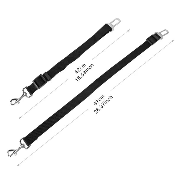 2-Pack Adjustable Pet Seat Belt Leash – Dog & Cat Safety Harness for Car Travel