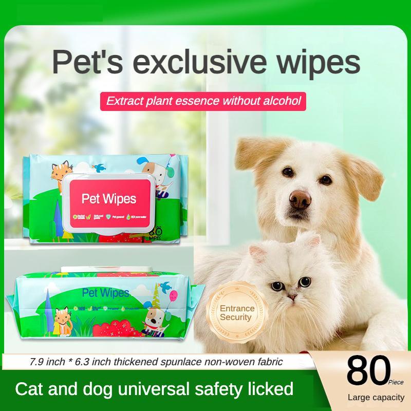 Dog & Cat Wet Wipes – Fragrance-Free, Plant-Based, Hypoallergenic Cleansing Wipes for Paws, Ears, Fur & Butt